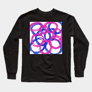 Retro in Blues and Pinks Long Sleeve T-Shirt